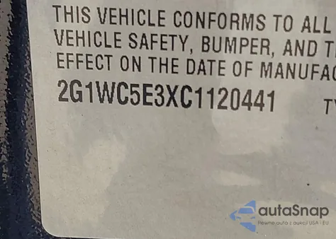 2012 Chevrolet Impala Ltz from USA, damaged, VIN 2G1WC5E3XC1120441